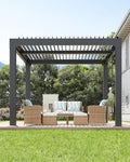 GarveeLife Louvered Pergola 10 ft x10', Outdoor Pergola by GarveeLife