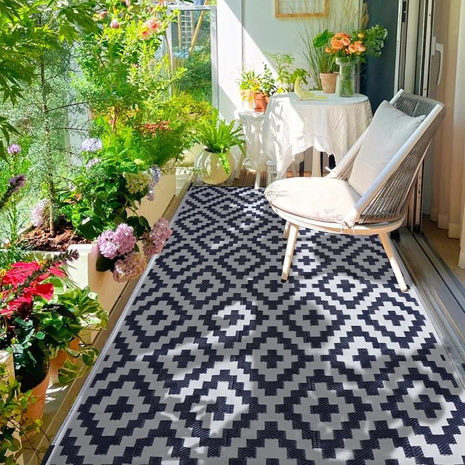 SAND MINE Reversible Mats, Plastic Straw Rug, Modern Area Rug, Large Floor Mat - Image 7