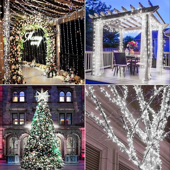 KNONEW 197FT 500 LED Christmas String Lights Outdoor Color Changing 11 Modes - Image 8
