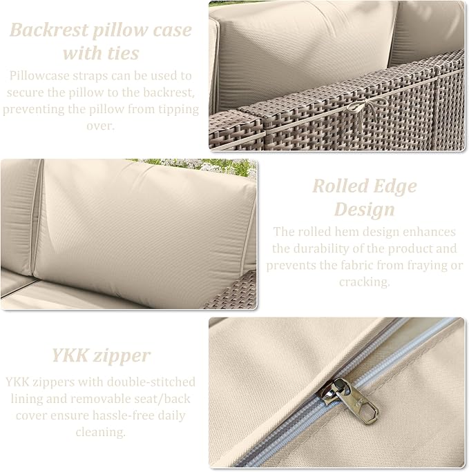 14 Pcs Outdoor Cushion Slipcovers Outdoor Patio Cushion Covers Replacement - Image 5