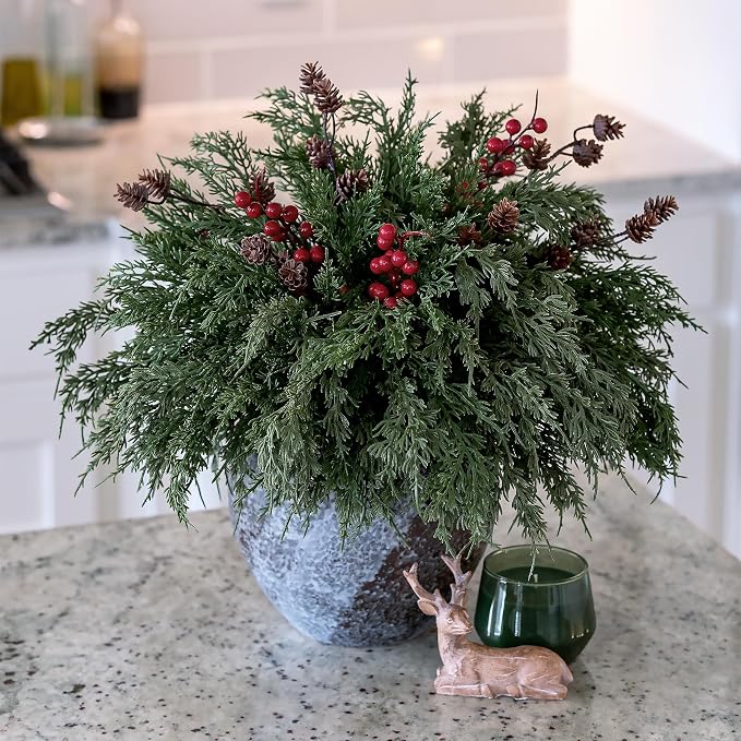Faux Cedar Stems Artificial Norfolk Pine Branches - Image 8