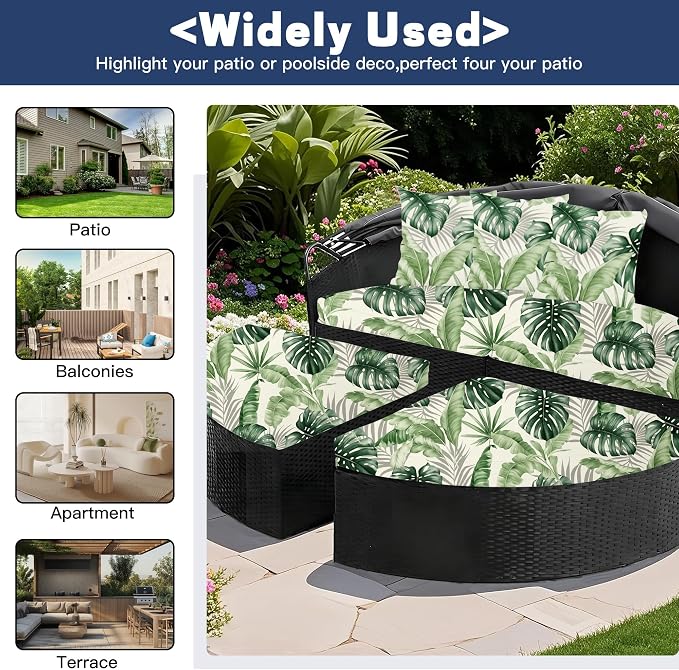 Round Cushion Covers with Attached Pillowcase, Elastic Fabric, 66 inch Diameter - Image 3