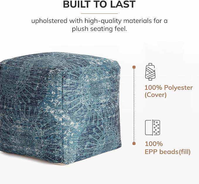 Anji Mountain 100% Handmade & Handcrafted Comfortable Home Décor Pouf Ottoman - Image 4