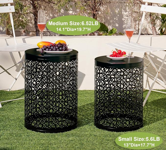 HFHOME Set of 3 Heavy-Duty Round End Table, Side Table, Coffee Table - Image 5