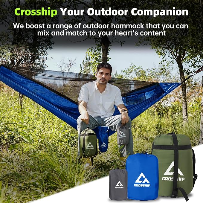 Camping Hammock with Mosquito Net – Portable Parachute Nylon Hammock Tent with - Image 5