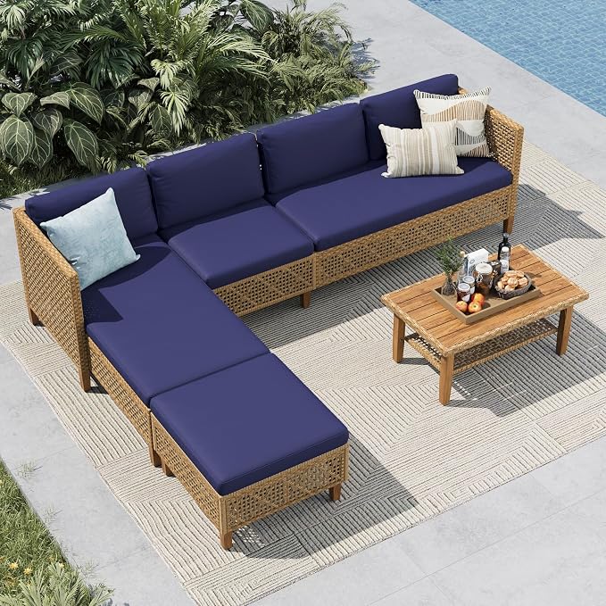 MFSTUDIO Wicker Patio Furniture Set, Rattan Outdoor Couch Sectional Sofa by MFSTUDIO