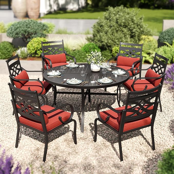 PHI VILLA 7 Pieces Outdoor Dining Set by PHIVILLAThepioneerofcomfortablehouseholdsupplies