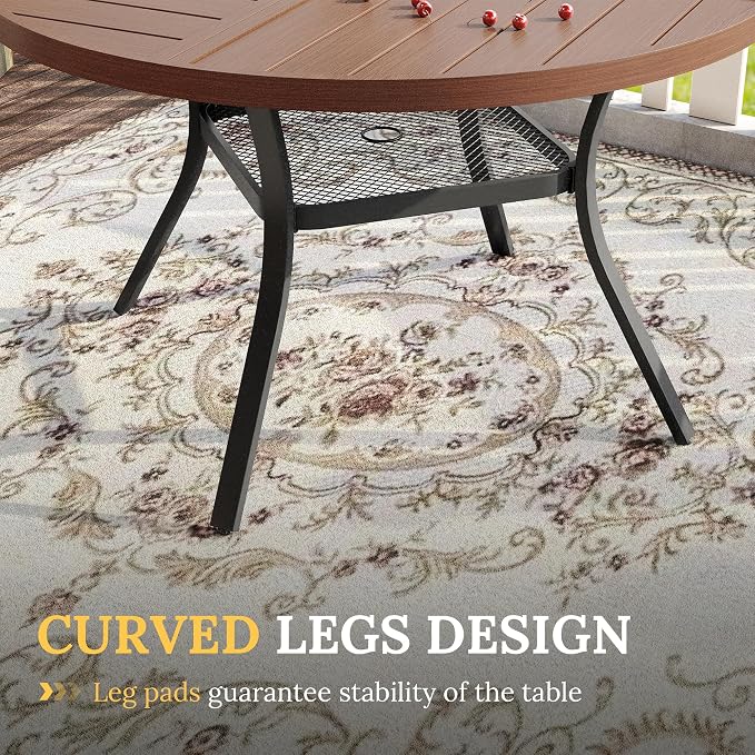 VICLLAX Round Patio Table with Adjustable Umbrella Hole - Image 7