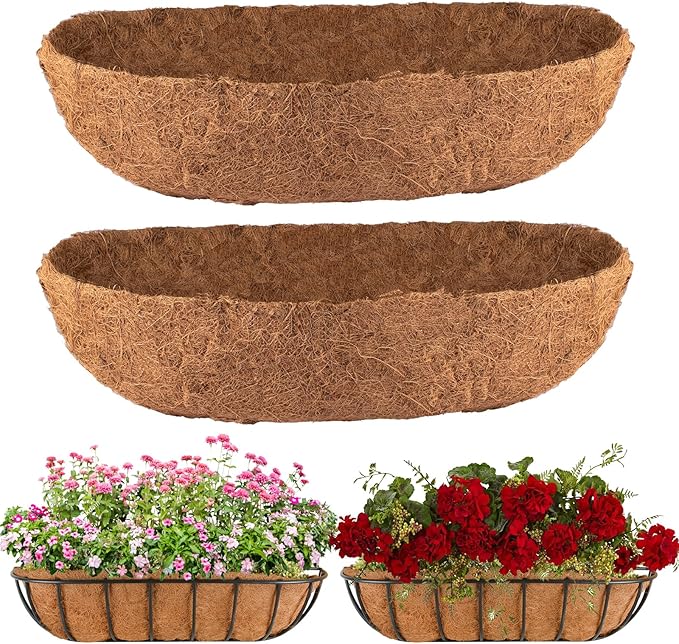 2Pcs Trough Coco Liner 30" Coco Coir Liners by HAOVZRI