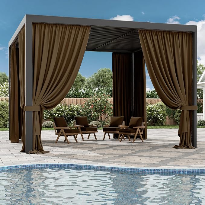 Gazebo Universal Replacement Privacy Curtain, 4-Panels Sidewall Curtains - Image 6
