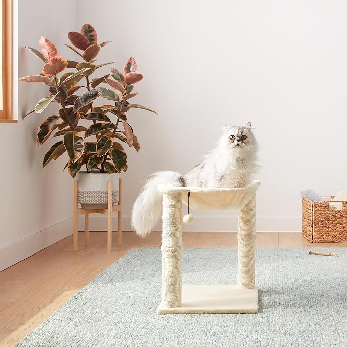 Amazon Basics Cat Tower with Hammock Bed and Scratching Post - Image 6