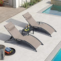 PURPLE LEAF Patio Chaise Lounge Set of 3 Outdoor Lounge Chair Beach Pool by PURPLELEAF