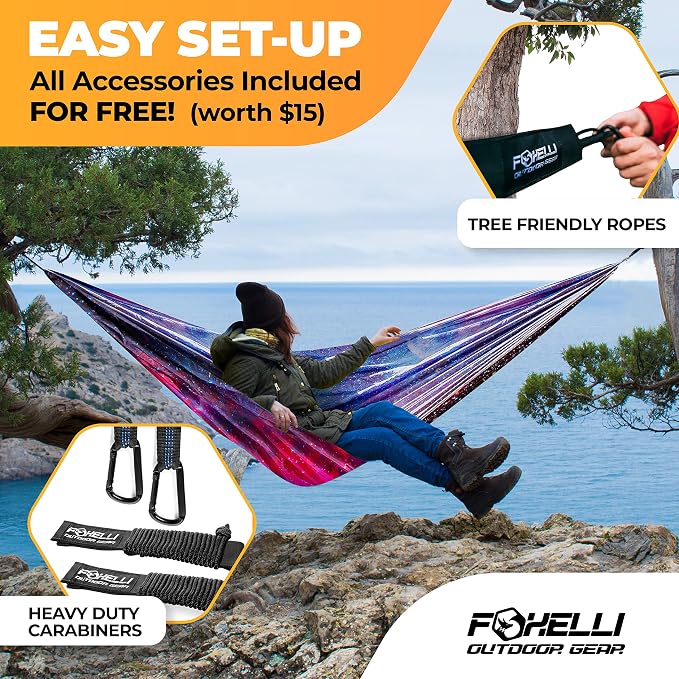 Foxelli Camping Hammock – Ultralight Hammock - Image 2