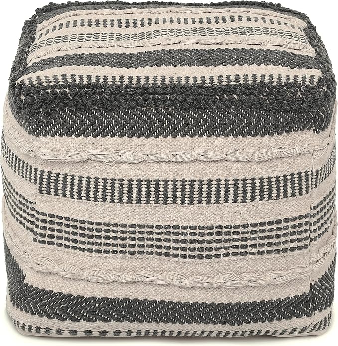 REDEARTH · UNSTUFFED Pouf Ottoman Cover Textured Cube Bean Bag Poof Pouffe - Image 6