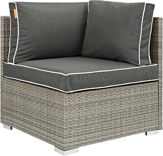 Modway EEI-3016-LGR-CHA-SET Repose 6 Piece Outdoor Patio Sectional Set in Light - Image 3
