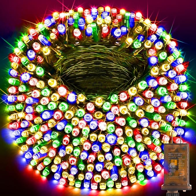 KNONEW 600FT 1500 LED Christmas String Lights Outdoor Green Wire Fairy Light 8 by KNONEW