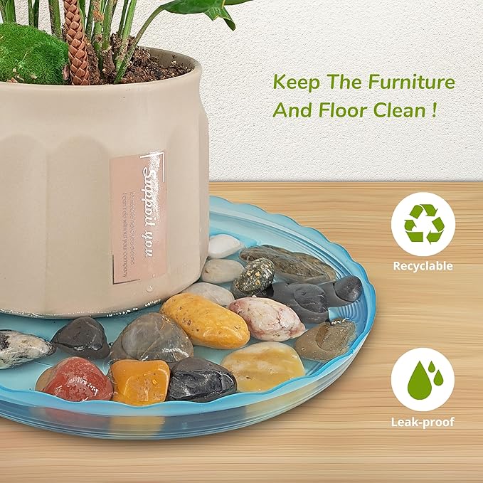 12Pcs Clear Plant Saucer, 6 8 10 Inch Durable Plastic Plant Tray, Round Plant - Image 3