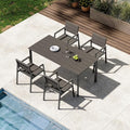 Outdoor Patio Dining Sets, Aluminum 5 Piece HDPS Outdoor Dining Table and by ComfCove