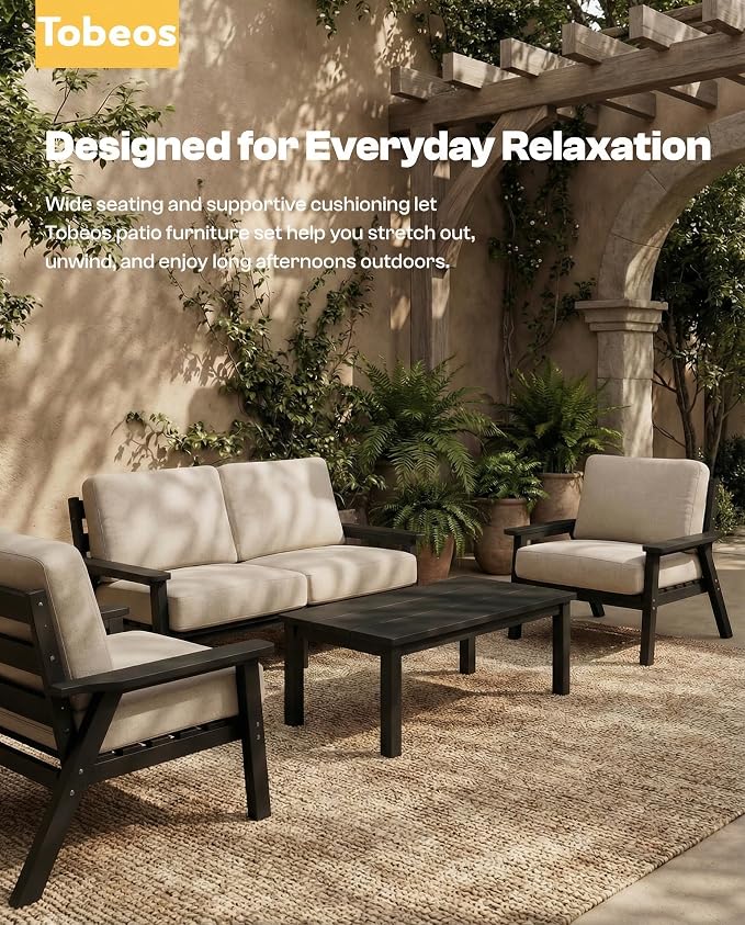 Patio Furniture Set, HDPE Outdoor Sofa Set - Image 7