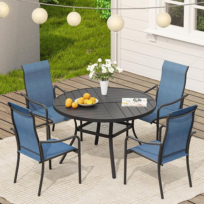 VICLLAX 40.6" Round Outdoor Table, Patio Dining Table - Image 7