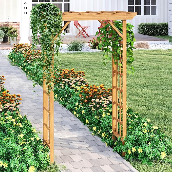 Wooden Garden Arbor, 7ft Wedding Arch - Image 4