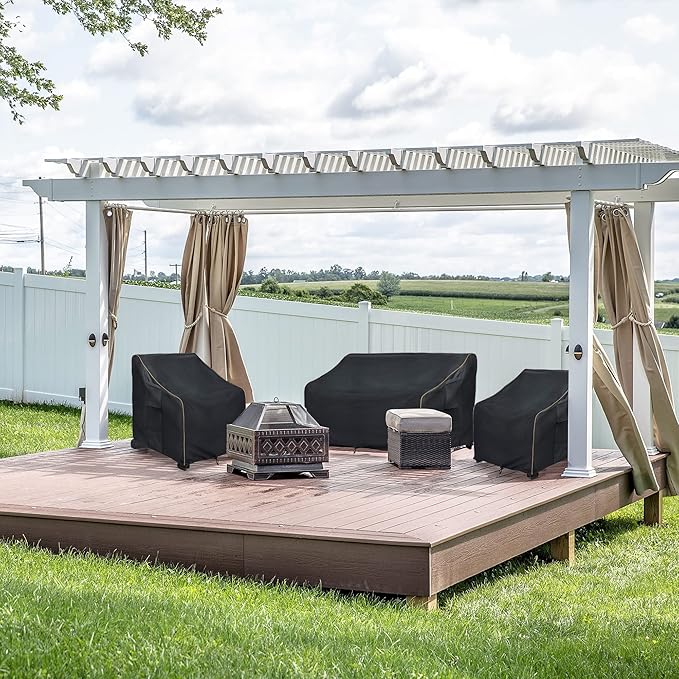 Patio 3-Seater Sofa Cover, Outdoor Couch Cover Fits up to 76W x 32.5D x 33H - Image 8