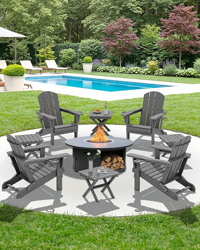 SERWALL Folding Outdoor Side Table Set of 4, Small Adirondack Side Table - Image 11