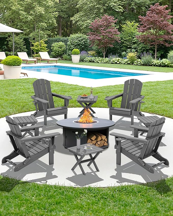 SERWALL Folding Outdoor Side Table Set of 6, Adirondack End Table - Image 11