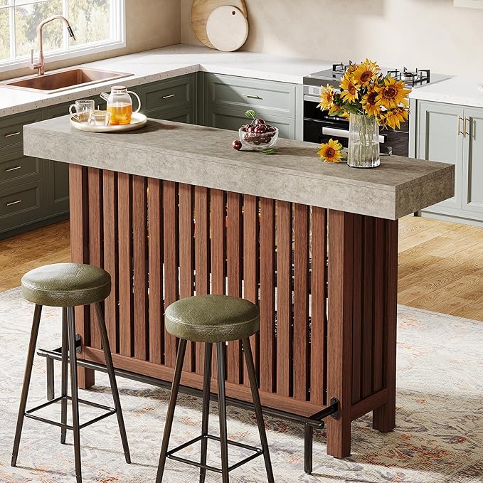 Tribesigns 63-Inch Large Home Bar Unit, 2-Tier Mini Bar Table, Height Pub Table - Image 4