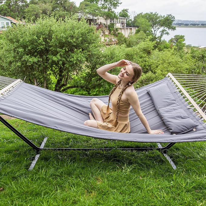 SUNCREAT 2 Person Hammock with Stand, Heavy Duty Portable Hammocks, 475 lbs - Image 2