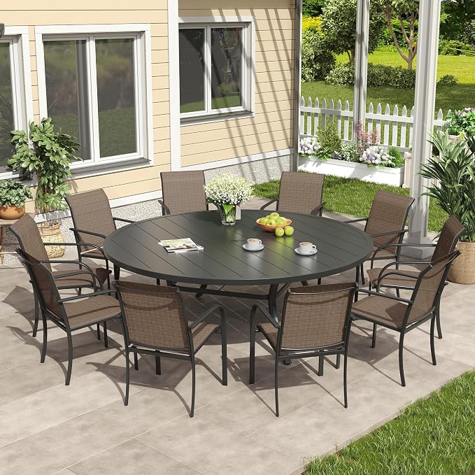 VICLLAX 11 Pieces Patio Outdoor Dining Set by HOME