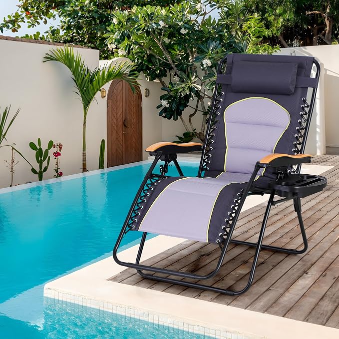 Sophia & William Oversized XXL Zero Gravity Chair Padded Folding Lounge Chair - Image 2