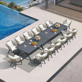 PURPLE LEAF 16 Pieces Patio Dining Set Wicker Outdoor Furniture Rectangular by PURPLELEAF