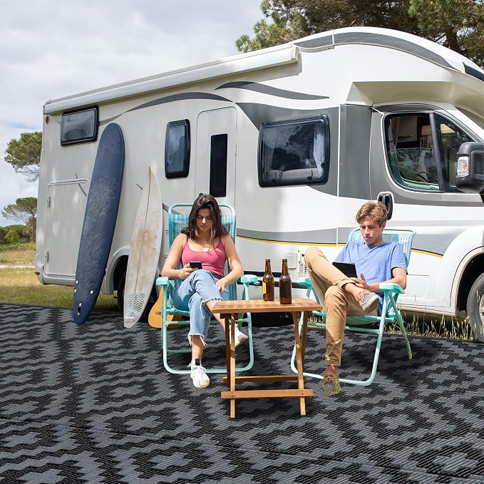 SAND MINE Waterproof Outdoor Rug 9x18 ft, Plastic Reversible Rug, Modern Area - Image 6