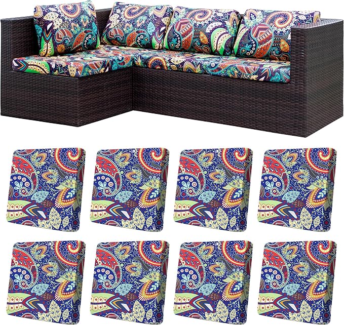 8Pcs Stretch Patio Cushion Covers, Outdoor Couch Covers Replacement, Outdoor by BIETYONE