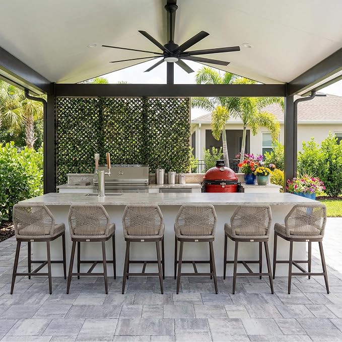 PURPLE LEAF Patio Sunbrella Counter Height Bar Stools 24" H Set of 2 Modern - Image 3