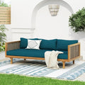 Merax 67.5" Outdoor Patio Daybed 3 Seater Sofa Bed, Acacia Wood Frame by Merax