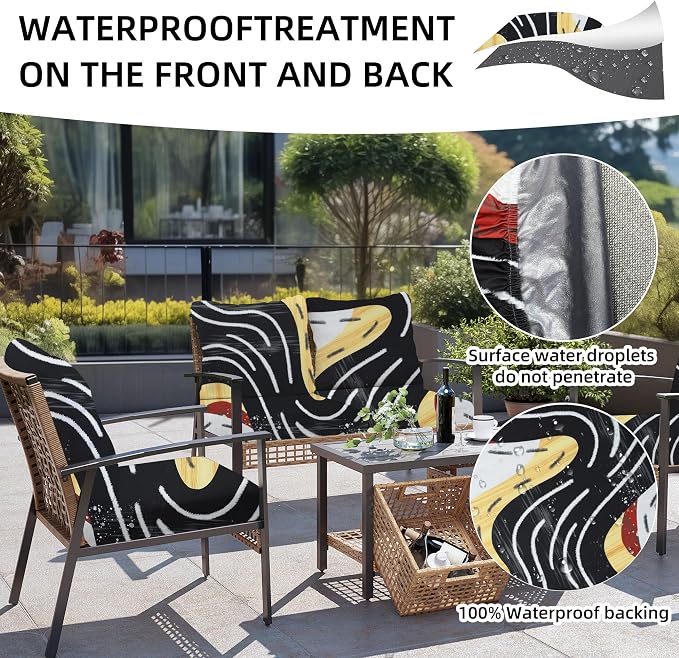 8Pcs Outdoor Cushion Covers, Patio Cushion Covers, Stretch Elastic Slipcovers - Image 4