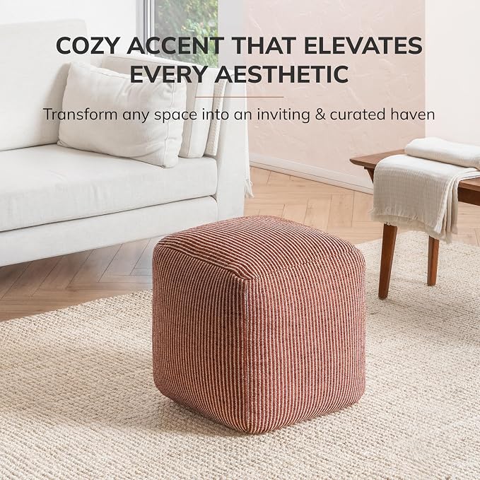 Anji Mountain 100% Handmade & Handcrafted Comfortable Home Décor Pouf Ottoman - Image 4