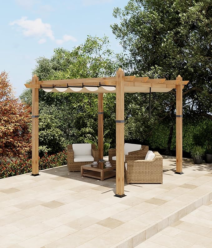 10x10 Ft Aluminum Pergola Outdoor Gazebo - Image 2