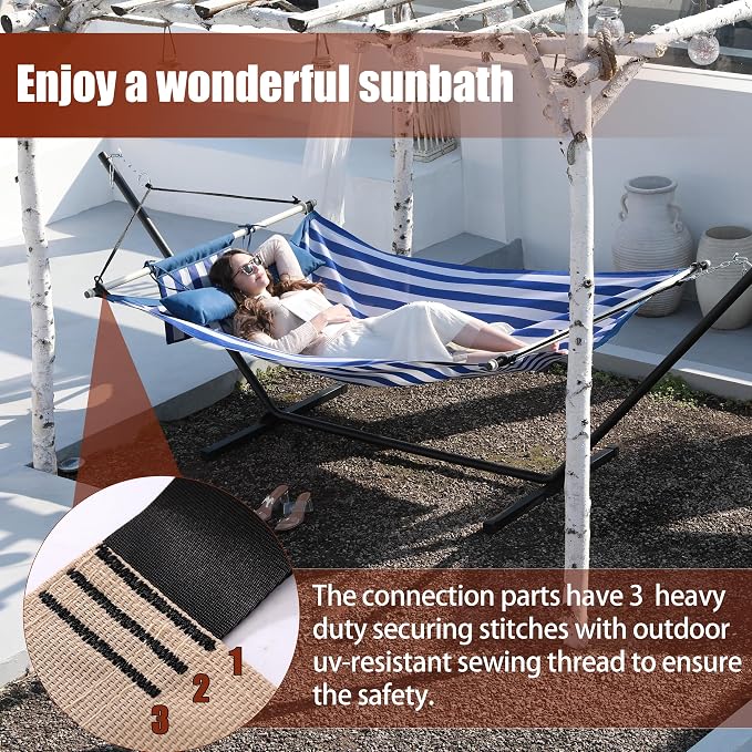 TegerDeger Anti-flip 12FT Hammock Large Hammock 450LB Capacity - Image 4