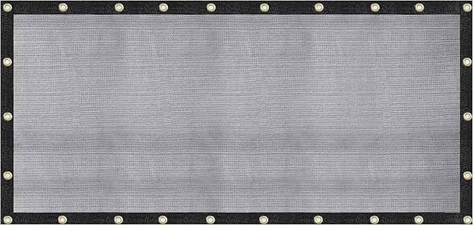 60-70% 8 FT X 16 FT Mesh Tarp/Shade Cloth 9-Needle Knitted Heavy Duty Black by WindscreenSupplyCompany