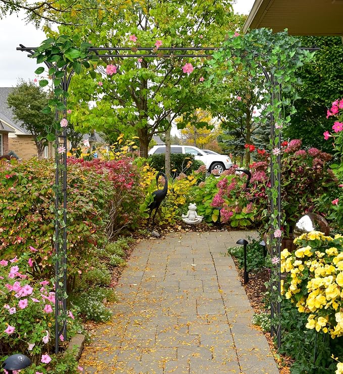 Garden Arch Trellis 7FT Wedding Arch Backdrop Stand, Metal Garden Arbor Trellis - Image 7