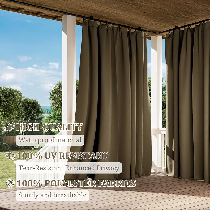 Gazebo Universal Replacement Privacy Curtain, 4-Panels Sidewall Curtains - Image 5