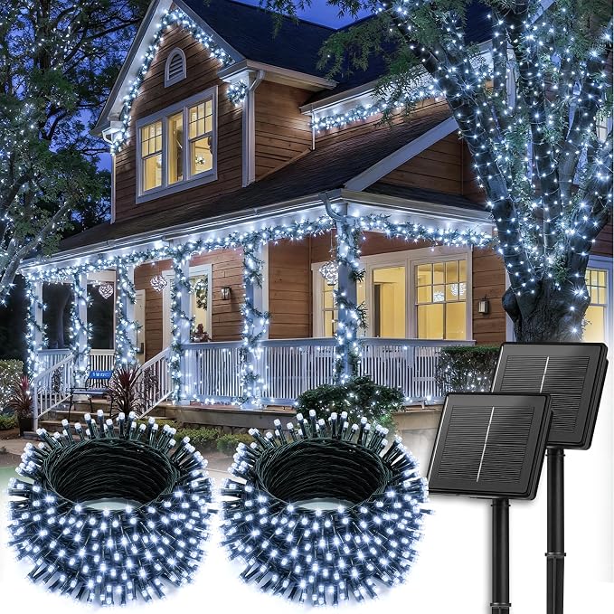 Brightown 2 Pack Solar Christmas String Lights Outdoor, Total 144Ft 400 LED - Image 7