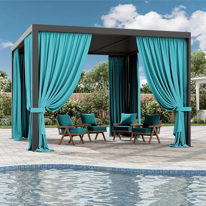 Gazebo Universal Replacement Privacy Curtain, 4-Panels Sidewall Curtains - Image 6