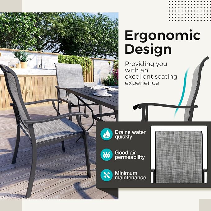 Pamapic 5-Piece Outdoor Dining Set, Patio Dining Set - Image 5