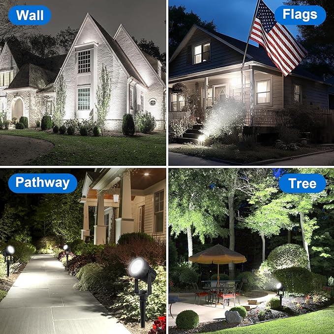 Solar Spot Lights Outdoor, 4-in-1 Solar Landscape Spotlight Waterproof 9.8ft - Image 2