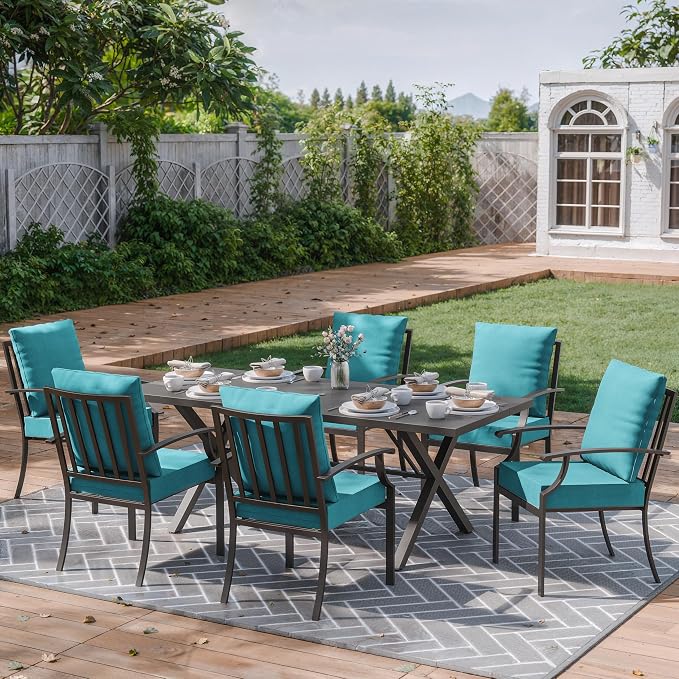 ALAULM 7-Piece Patio Dining Table and Chairs Outdoor Dining Set - Image 2
