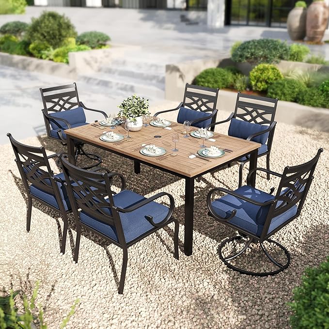 PHI VILLA 7 Pieces Outdoor Dining Set by PHIVILLAThepioneerofcomfortablehouseholdsupplies
